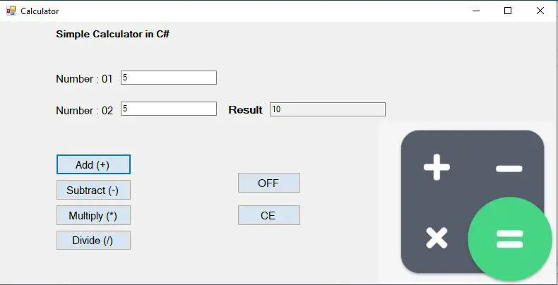 Create a Simple Calculator in C# Windows form Application with Source Code